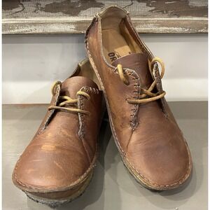 Clarks Originals Moccasin Women 7.5M Faraway Field Brown Leather Crepe Sole Shoe